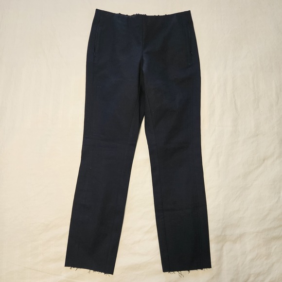 Lafayette 148 New York Gramercy Acclaimed Stretch Pants Side Zip Small Raw Hem - Picture 2 of 7